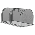 8' x 4' Crop Cage with 2 Zippered Doors & Stakes, Black