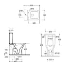 Venice Close Coupled Toilet with Cistern & Soft Close Seat - White