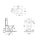 Venice Built-in Bidet Close Coupled Toilet with Cistern & Soft Close Seat - White