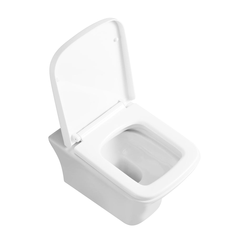 Venice Rimless Wall Hung Toilet with Soft Close Seat - White