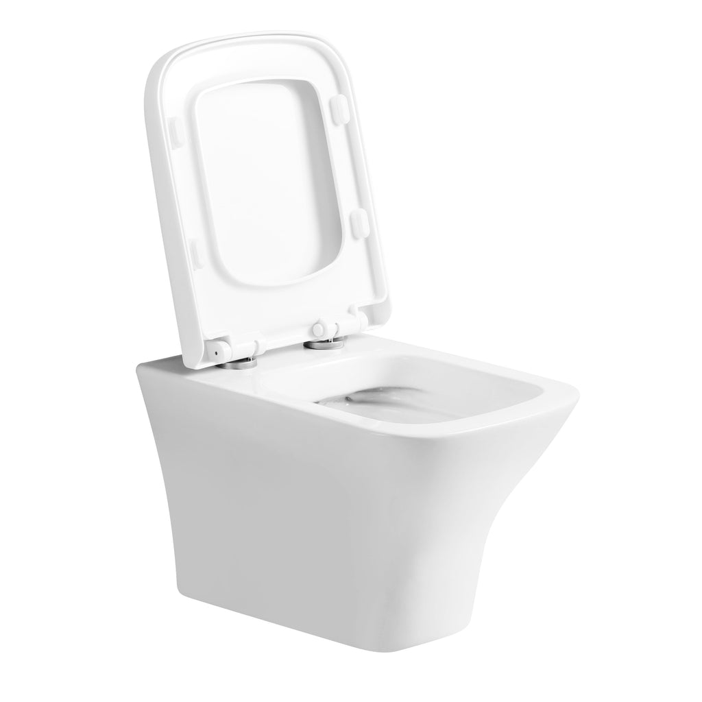 Venice Rimless Wall Hung Toilet with Soft Close Seat - White