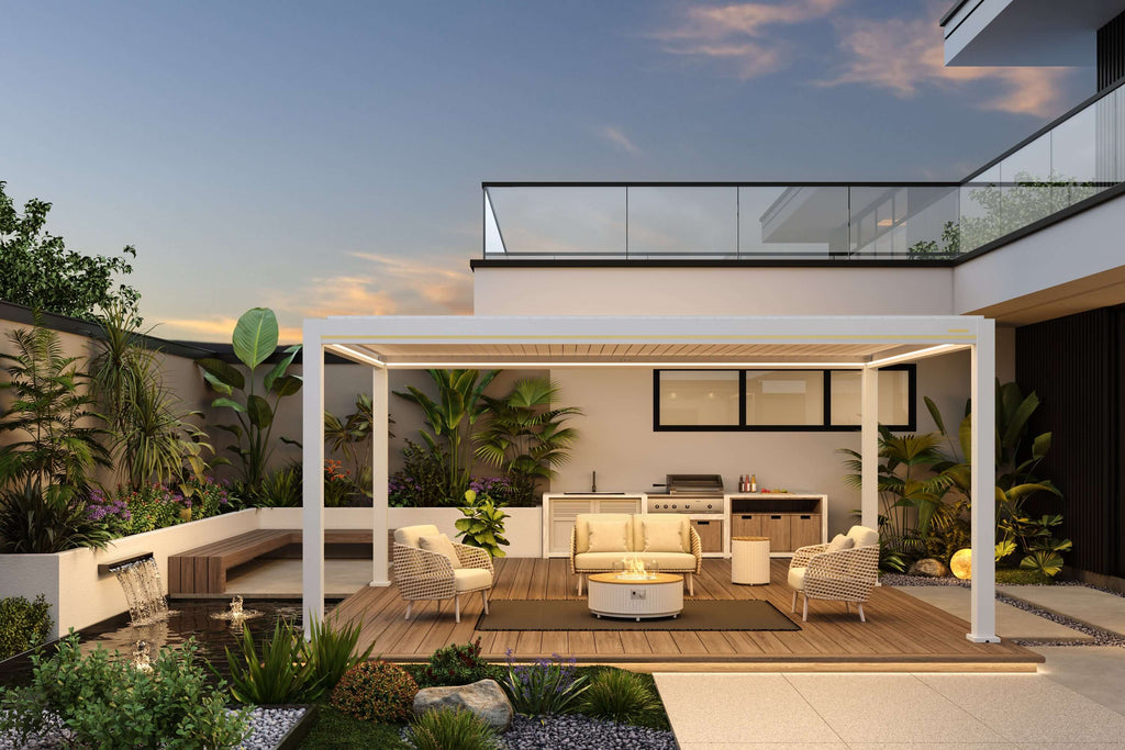 Villa pergola 2.0 - Motorized Louver w/ Edge Lighting