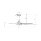 DAFFODIL 45 inch 3-Blade Smart Ceiling Fan with LED Light and Remote