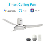DAFFODIL 52 inch 3-Blade Flush Mount Smart Ceiling Fan with LED Light and Remote