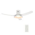 Carro DAFFODIL 52 inch 3-Blade Flush Mount Smart Ceiling Fan with LED Light Kit and Remote - White/White