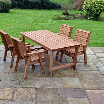 Churnet Valley 4 Seat Table Set 4 Chairs 179.5cm Table