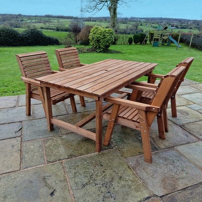 Churnet Valley 4 Seat Table Set 4 Chairs 179.5cm Table