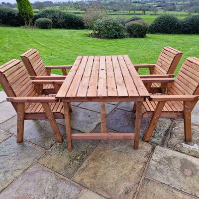 Churnet Valley 4 Seat Table Set 4 Chairs 179.5cm Table