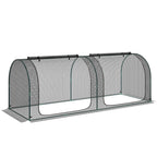 8' x 3' Crop Cage, Plant Protection Tent, with Two Zippered Doors and 4 Ground Stakes, for Garden, Yard, Lawn, Black