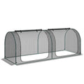 8' x 3' Crop Cage, Plant Protection Tent, with Two Zippered Doors and 4 Ground Stakes, for Garden, Yard, Lawn, Black