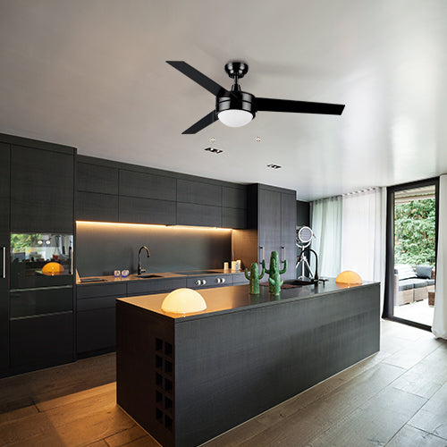 EVERETT 52 Inch 3-Blade Ceiling Fan with LED Light & Pull Chain