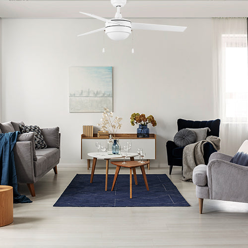 EVERETT 52 Inch 3-Blade Ceiling Fan with LED Light & Pull Chain