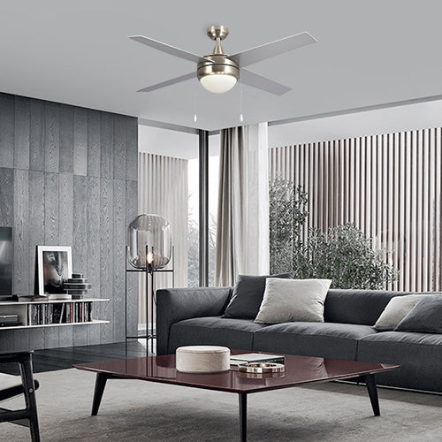 EVERETT 52 inch 4-Blade Ceiling Fan with LED Light & Pull Chain