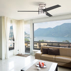 RAIDEN 52 inch 3-Blade Flush Mount Smart Ceiling Fan with LED Light & Smart Wall Switch