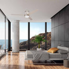 RAIDEN 52 inch 3-Blade Flush Mount Smart Ceiling Fan with LED Light & Smart Wall Switch