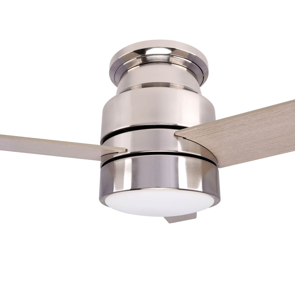 RAIDEN 52 inch 3-Blade Flush Mount Smart Ceiling Fan with LED Light & Smart Wall Switch