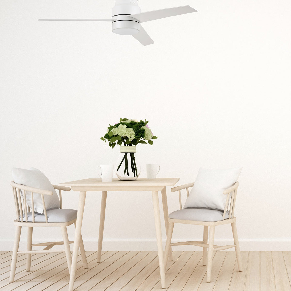 RAIDEN 52 inch 3-Blade Flush Mount Smart Ceiling Fan with LED Light & Smart Wall Switch