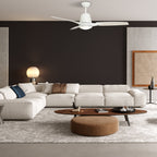 EUNOIA 52 inch 3-Blade Smart Ceiling Fan with LED Light Kit & Wall Switch - Brushed Nickel/Black