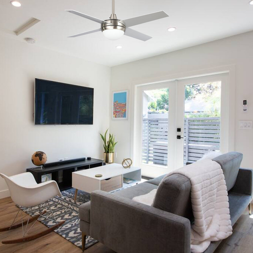 NEVA 52 inch 4-Blade Smart Ceiling Fan with LED Light & Smart Wall Switch