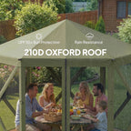10' x 11' Pop Up Gazebo Screen Tent with Mesh Netting, Dark Green