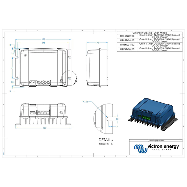 Victron Orion-TR Smart 12/12-18A 220W Isolated DC-DC Charger