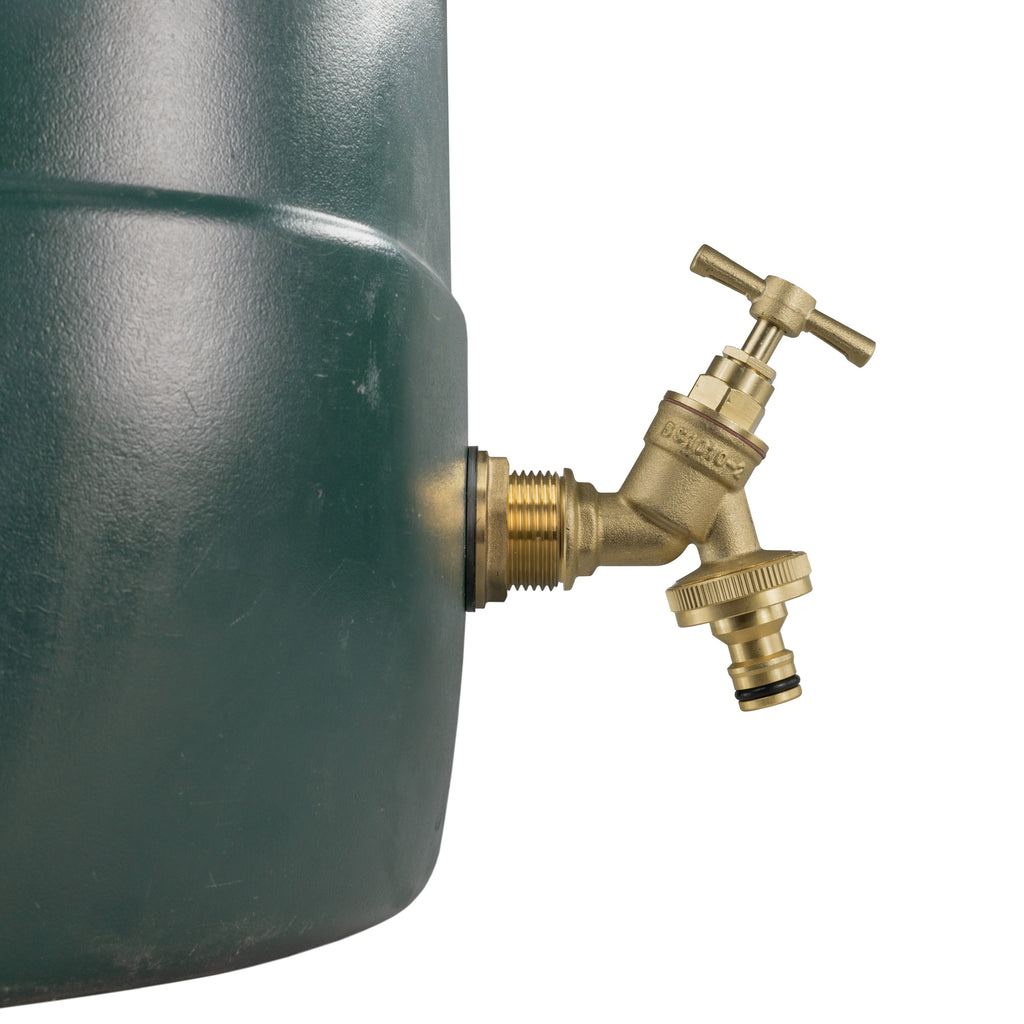Water Butt Brass Kit 3/4" with Brass Quick Connect Tap and Drill Bit