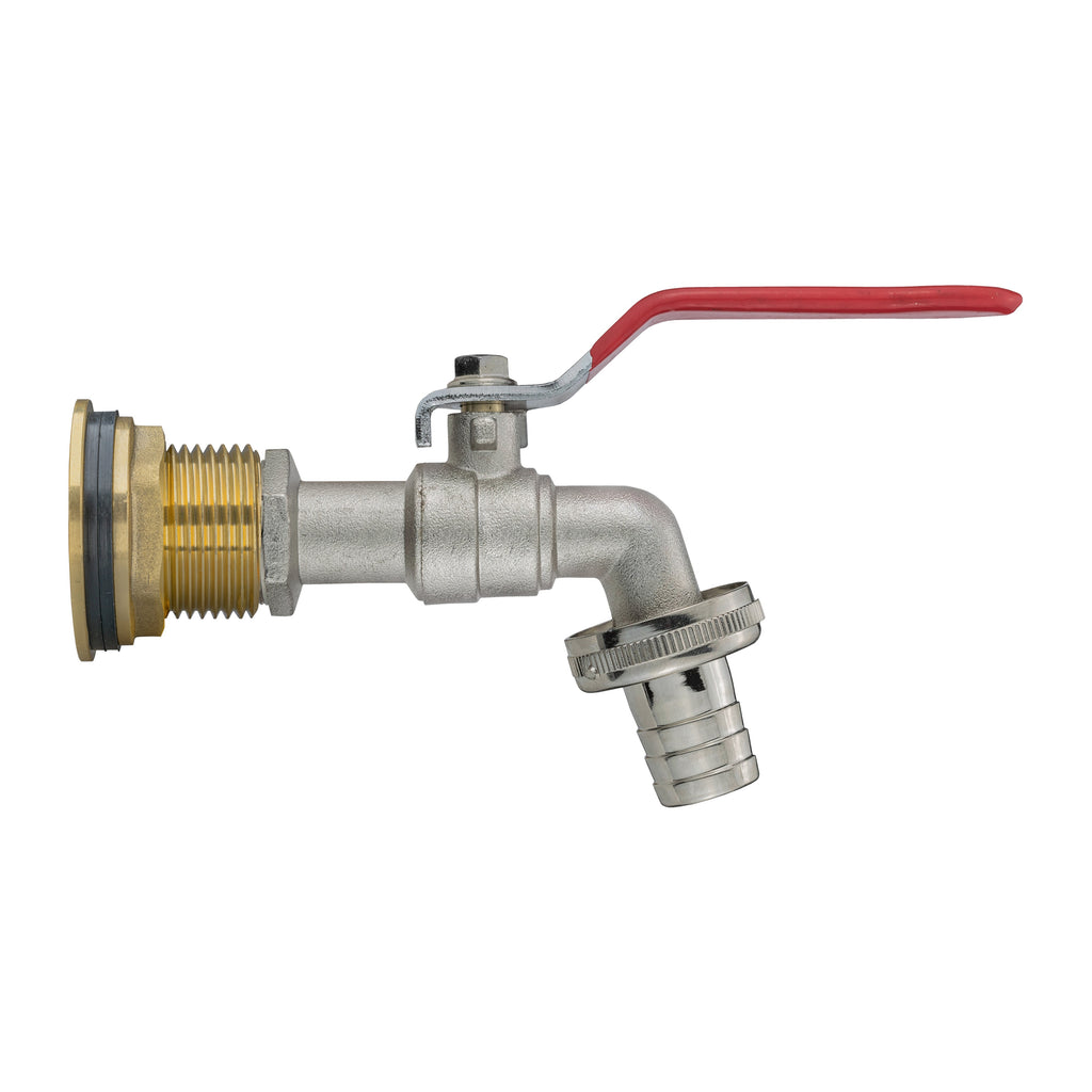 Water Butt Brass Kit 3/4" with Barbed Lever Tap and Drill Bit