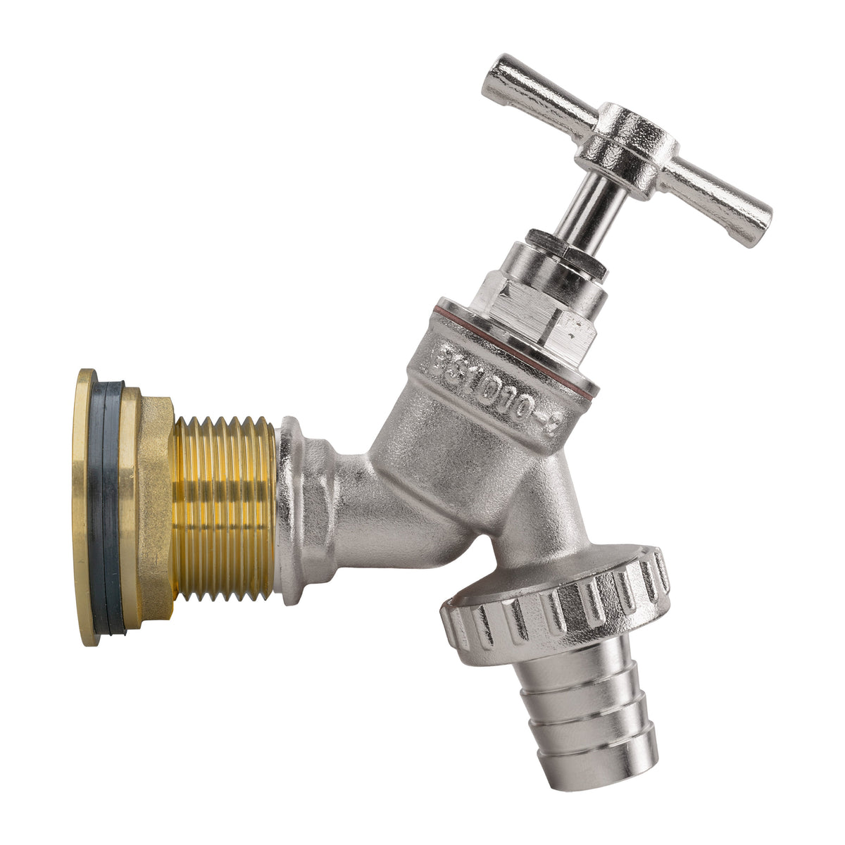 Water Butt Brass Kit 3/4" with Nickel Plated Brass Barbed Tap and Drill Bit