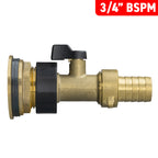 Water Butt Brass Kit 3/4" with Brass Valve + 19mm Barb
