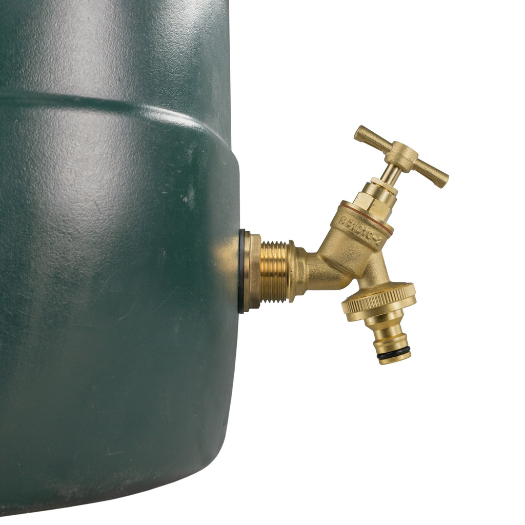 Water Butt Brass Kit 1" with Brass Quick Connect Tap