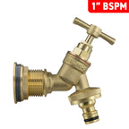 Water Butt Brass Kit 1" with Brass Quick Connect Tap