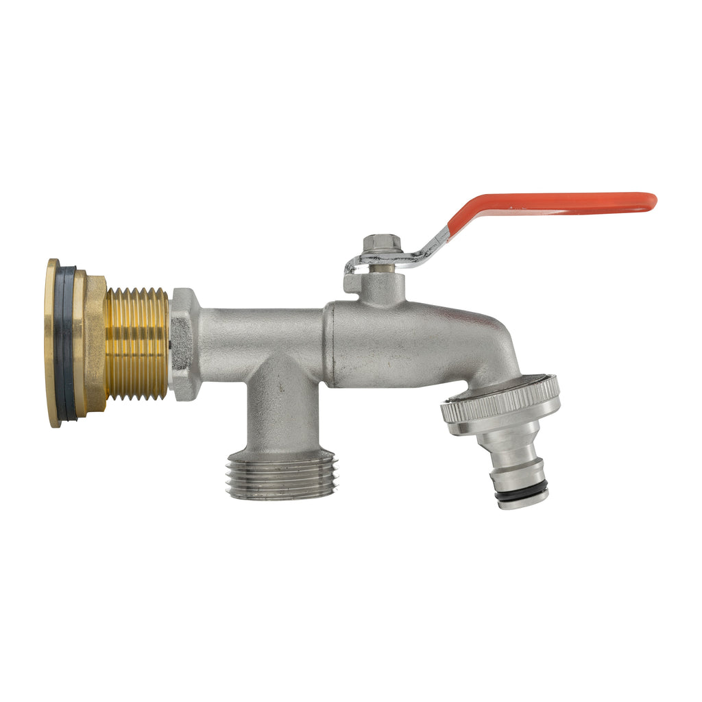 Water Butt Brass Kit 1" with Double Tap