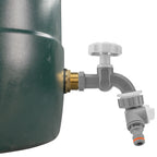 Water Butt Brass Kit 1" with Grey Dial Tap + Two-Way Splitter
