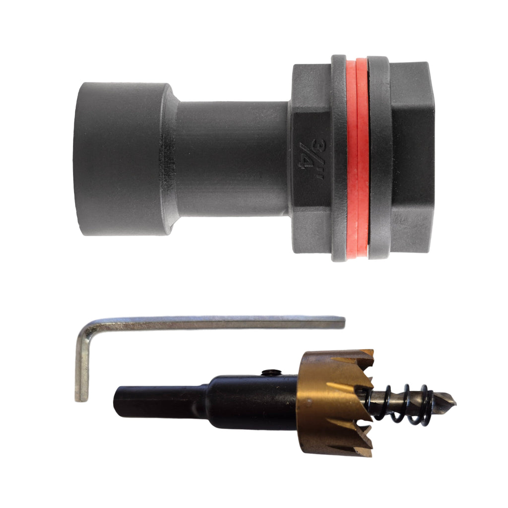 Water Butt Extension 3/4" BSPM-F with Nut and Washers and Drill Bit