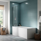 Home4Less P Shaped Shower Bath - White