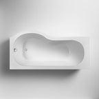 Home4Less P Shaped Shower Bath - White