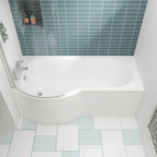 Home4Less P Shaped Shower Bath - White