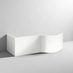 Virello P Shaped Round Shower Front Bath Panel - White