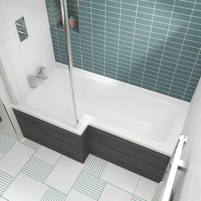 Home4Less L Shaped Shower Bath