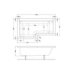 Home4Less L Shaped Shower Bath