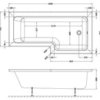 Home4Less L Shaped Shower Bath