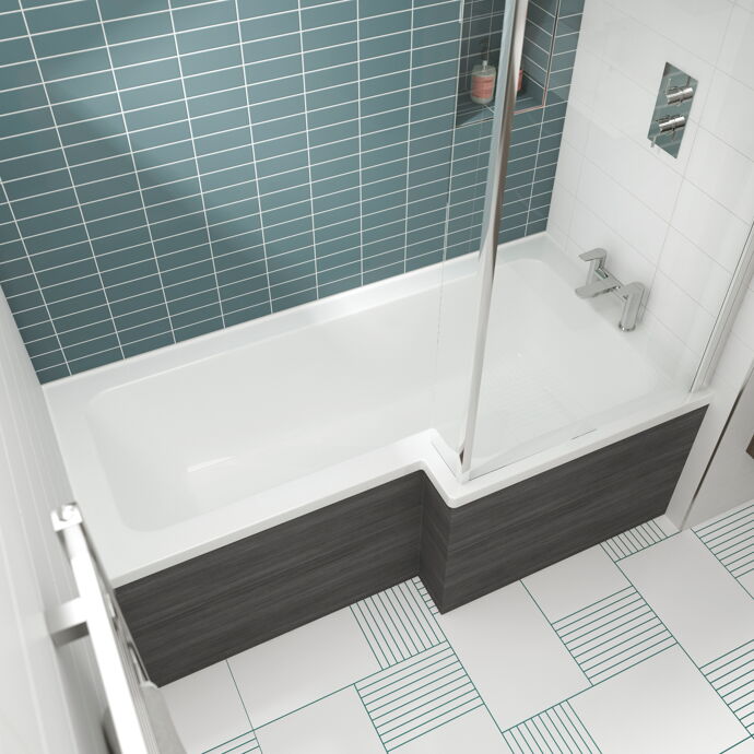 Home4Less L Shaped Shower Bath