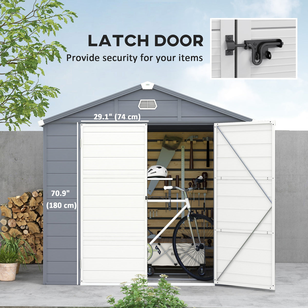 ResiHaven 8' x 6' Aluminum Frame Storage Shed with Galvanized Foundation