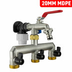 Wall Flange Kit 20mm MDPE + Triple Outlet Metal Splitter Tap