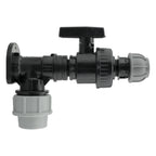 Wall Flange Kit 25mm MDPE + Large Plastic Valve & 20mm MDPE Straight