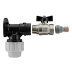Wall Flange Kit 32mm MDPE + Bib Valve + Click Lock Male WL