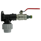 Wall Flange Kit 32mm MDPE + Lever Valve + Quick Connect Male