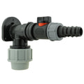 Wall Flange Kit 25mm MDPE + In-Line Valve + 20mm Barb