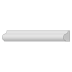 3/4" Primed Base Cap Moulding, 16' Length