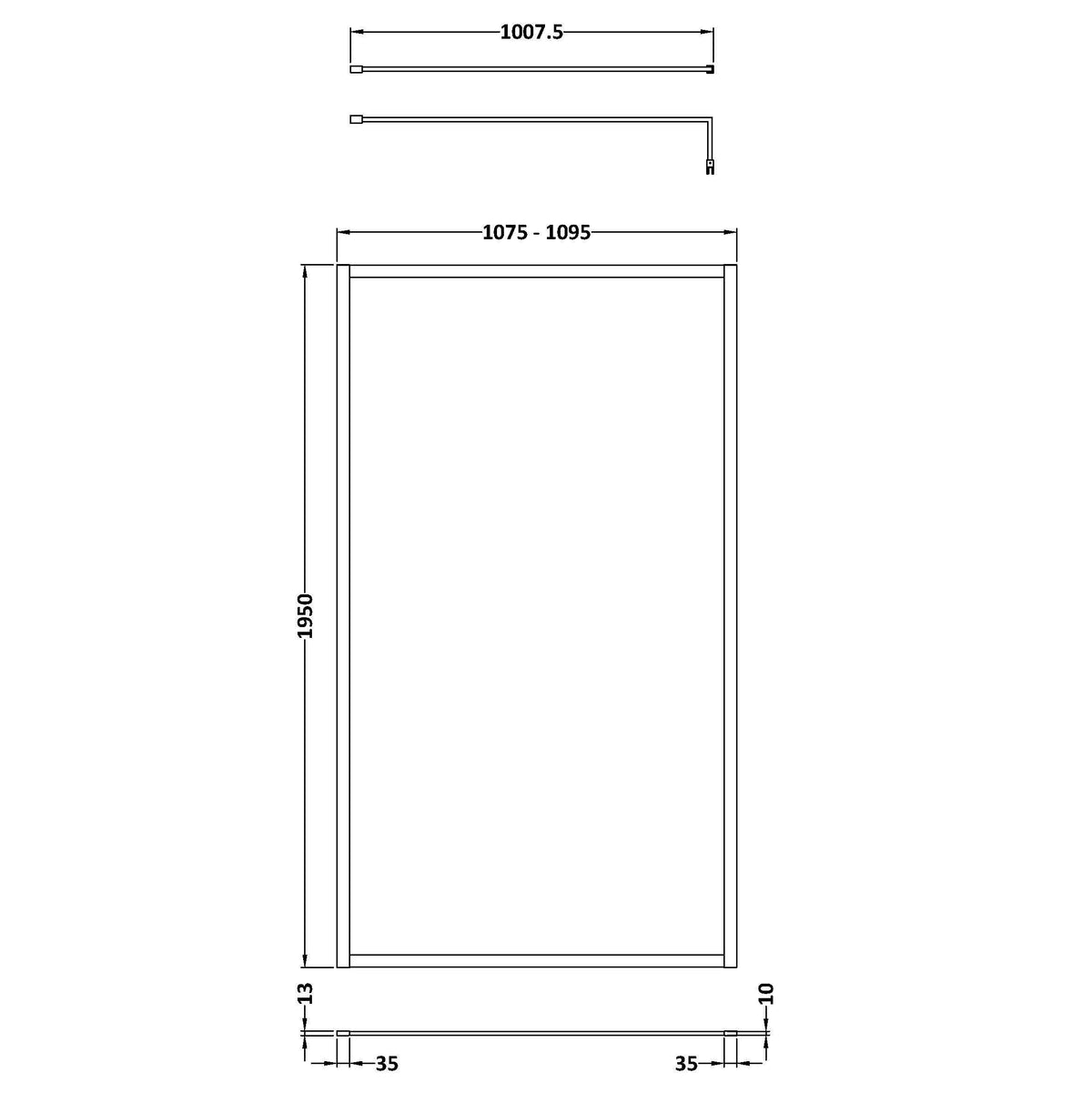 Nexus 8mm Glass Outer Frame Wetroom Panel